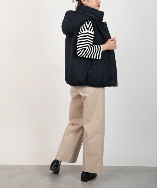 PICCIN（ピッチン）の「ファー付きリバーシブルダウンベスト（ダウンベスト・レディース・チャコールグレー/ネイビー・M/L）」の8枚目の写真