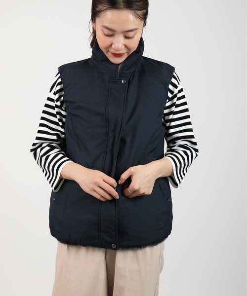 PICCIN（ピッチン）の「ファー付きリバーシブルダウンベスト（ダウンベスト・レディース・チャコールグレー/ネイビー・M/L）」の10枚目の写真