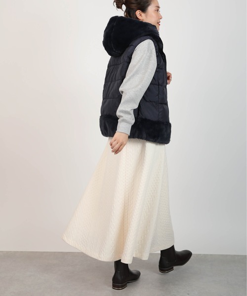 PICCIN（ピッチン）の「ファー付きリバーシブルダウンベスト（ダウンベスト・レディース・チャコールグレー/ネイビー・M/L）」の21枚目の写真