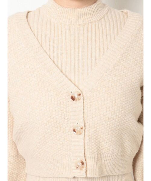 RESEXXY（リゼクシー）の「クロップドルーズニットカーディガン【セットアップ着用可能】（カーディガン/ボレロ・レディース・ブラック/ベージュ/グリーン/アイボリー・FREE）」の16枚目の写真