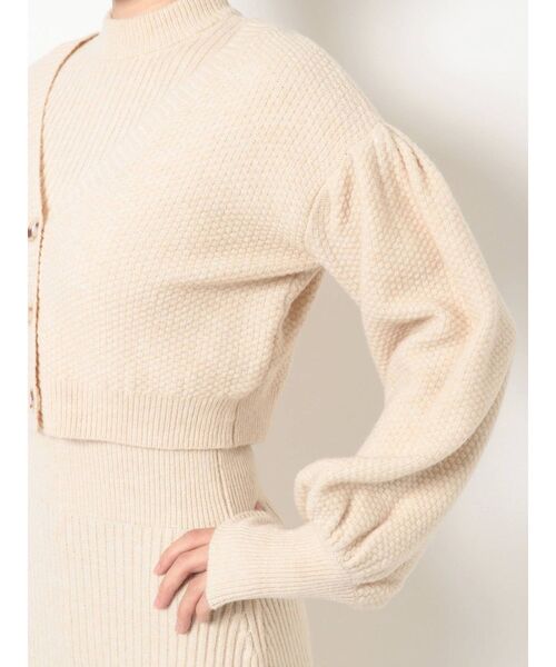 RESEXXY（リゼクシー）の「クロップドルーズニットカーディガン【セットアップ着用可能】（カーディガン/ボレロ・レディース・ブラック/ベージュ/グリーン/アイボリー・FREE）」の12枚目の写真