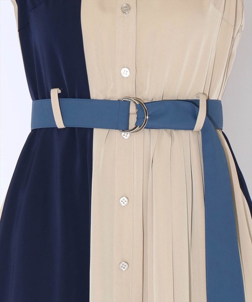 REDYAZEL（レディアゼル）の「バイカラープリーツノースリシャツワンピース（ワンピース・レディース・ブルー/ネイビー/グレー・MEDIUM/SMALL）」の19枚目の写真
