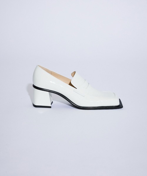 UNITED TOKYO（ユナイテッドトウキョウ）の「スクエアログローファー（ローファー・レディース・ホワイト/ブラック・1/2）」の4枚目の写真