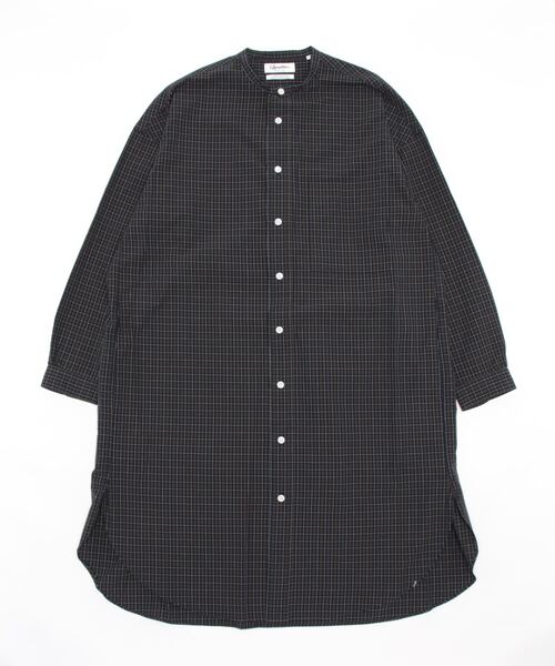 Gymphlex ワンピース バンドカラーシャツワンピース ブロードチェック バンドカラーシャツワンピース ワンピース ドレス Women