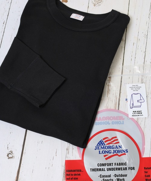 JEMORGAN(ジェーイーモーガン)の「JEMORGAN ワッフル/フライス 長袖 クルーネック ロンT(パック入)(Tシャツ/カットソー・メンズ・ホワイト/ブラック/ネイビー/カーキ/杢グレー/ナチュラル/チャコール/グレー系1/ブラック系/ホワイト系/グレー系2・M/S/XL/L)」の4枚目の写真