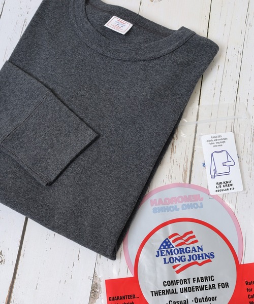 JEMORGAN(ジェーイーモーガン)の「JEMORGAN ワッフル/フライス 長袖 クルーネック ロンT(パック入)(Tシャツ/カットソー・メンズ・ホワイト/ブラック/ネイビー/カーキ/杢グレー/ナチュラル/チャコール/グレー系1/ブラック系/ホワイト系/グレー系2・M/S/XL/L)」の8枚目の写真