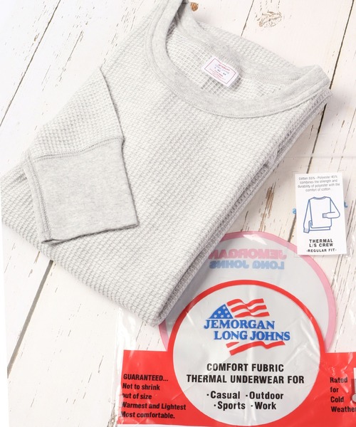 JEMORGAN(ジェーイーモーガン)の「JEMORGAN ワッフル/フライス 長袖 クルーネック ロンT(パック入)(Tシャツ/カットソー・メンズ・ホワイト/ブラック/ネイビー/カーキ/杢グレー/ナチュラル/チャコール/グレー系1/ブラック系/ホワイト系/グレー系2・M/S/XL/L)」の5枚目の写真