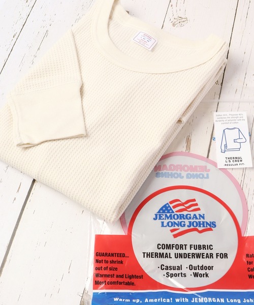 JEMORGAN(ジェーイーモーガン)の「JEMORGAN ワッフル/フライス 長袖 クルーネック ロンT(パック入)(Tシャツ/カットソー・メンズ・ホワイト/ブラック/ネイビー/カーキ/杢グレー/ナチュラル/チャコール/グレー系1/ブラック系/ホワイト系/グレー系2・M/S/XL/L)」の9枚目の写真