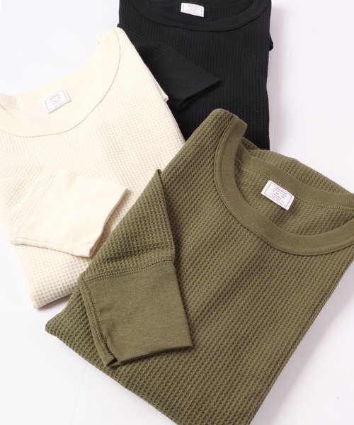 JEMORGAN(ジェーイーモーガン)の「JEMORGAN ワッフル/フライス 長袖 クルーネック ロンT(パック入)(Tシャツ/カットソー・メンズ・ホワイト/ブラック/ネイビー/カーキ/杢グレー/ナチュラル/チャコール/グレー系1/ブラック系/ホワイト系/グレー系2・M/S/XL/L)」の13枚目の写真