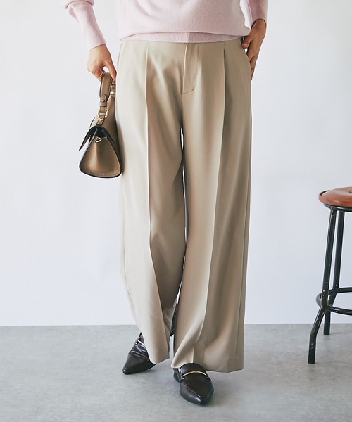 RIVE DROITE（リヴドロワ）の「スタイルアップ効果抜群！/梳毛ライクハイウエストワイドパンツ（その他パンツ・レディース・ダークブラウン/ベージュ・36/38）」の17枚目の写真