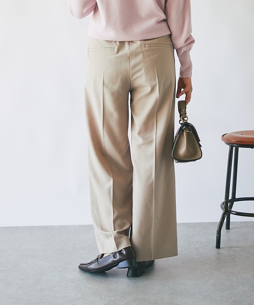 RIVE DROITE（リヴドロワ）の「スタイルアップ効果抜群！/梳毛ライクハイウエストワイドパンツ（その他パンツ・レディース・ダークブラウン/ベージュ・36/38）」の21枚目の写真