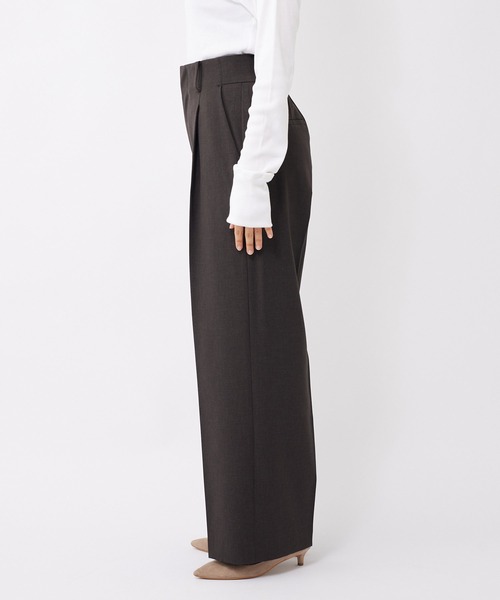 RIVE DROITE（リヴドロワ）の「スタイルアップ効果抜群！/梳毛ライクハイウエストワイドパンツ（その他パンツ・レディース・ダークブラウン/ベージュ・36/38）」の9枚目の写真