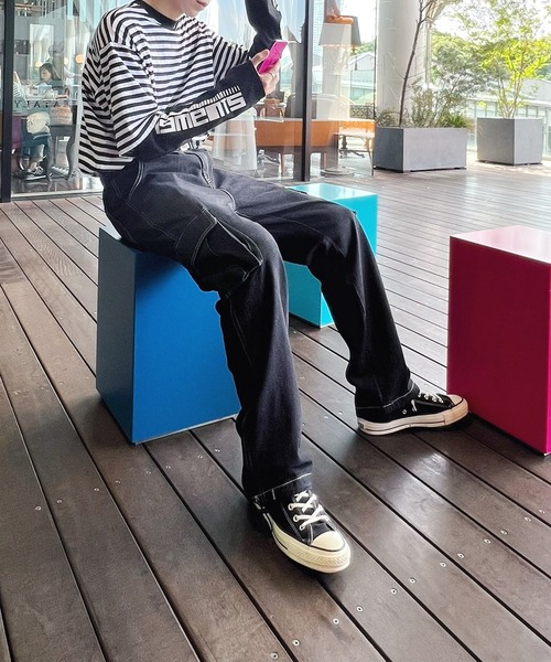 Figments（フィグメンツ）の「デニムカーゴパンツ（デニムパンツ・メンズ・ブラック・LARGE/MEDIUM）」の3枚目の写真