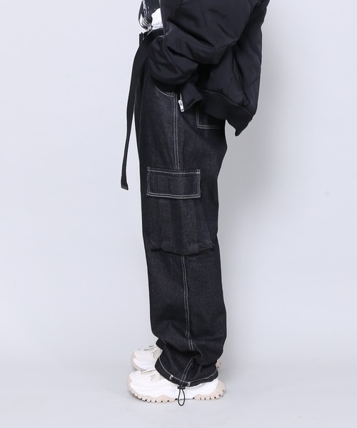 Figments（フィグメンツ）の「デニムカーゴパンツ（デニムパンツ・メンズ・ブラック・LARGE/MEDIUM）」の14枚目の写真