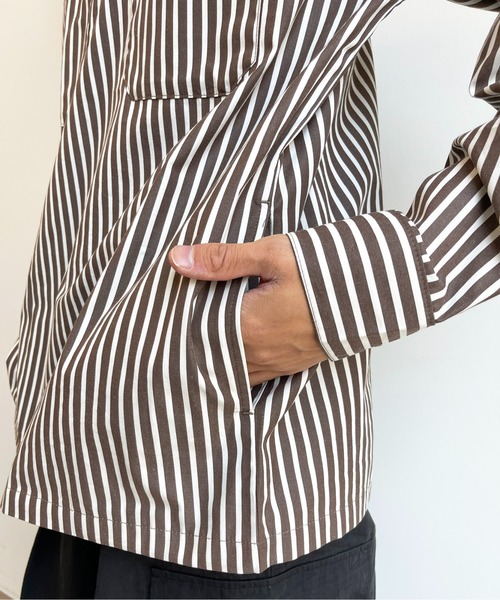 CPCM（シーピーシーエム）の「ストライプブロードハーフジップシャツ（シャツ/ブラウス・メンズ・ブラウン/グリーン/ブルー・LARGE/MEDIUM）」の13枚目の写真