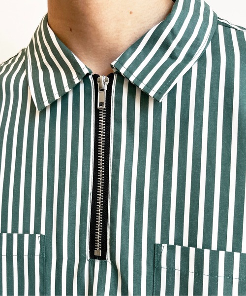 CPCM（シーピーシーエム）の「ストライプブロードハーフジップシャツ（シャツ/ブラウス・メンズ・ブラウン/グリーン/ブルー・LARGE/MEDIUM）」の22枚目の写真