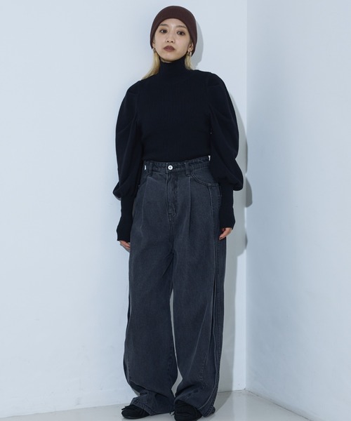 ボリュームスリーブタートルニット（ニット/セーター）｜NOMINE