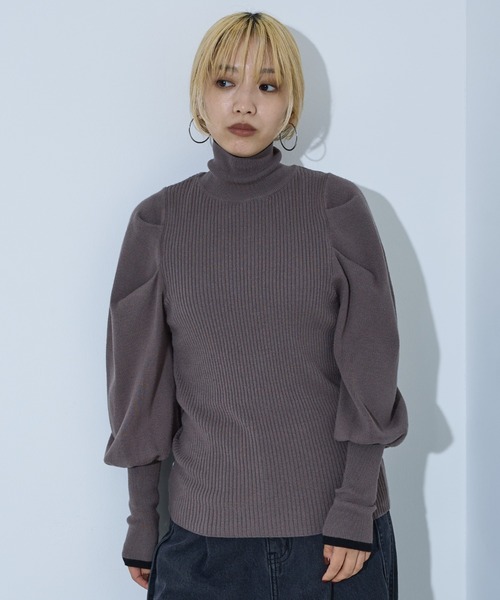 ボリュームスリーブタートルニット（ニット/セーター）｜NOMINE