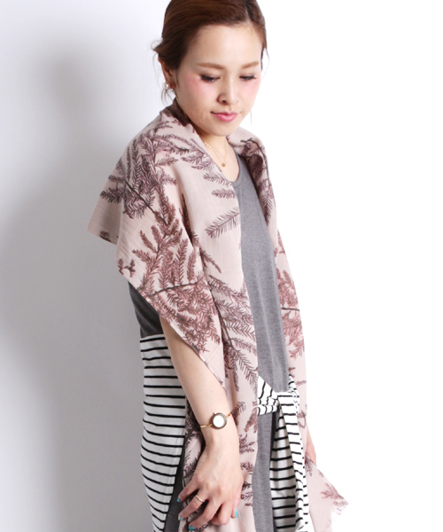 Denime(ドゥニーム)の「Forestストール(ストール/ショール・レディース・ホワイト/カーキ/オレンジ・FREE)」の2枚目の写真