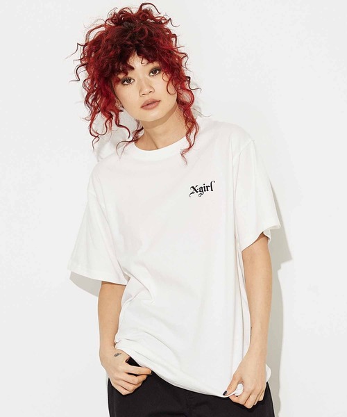 X-girl（エックスガール）の「X-girl × YUSUKE BUTTERFLY S/S TEE（Tシャツ/カットソー・レディース・ホワイト/ブラック/アッシュグレー・XL/S/L/M）」の6枚目の写真