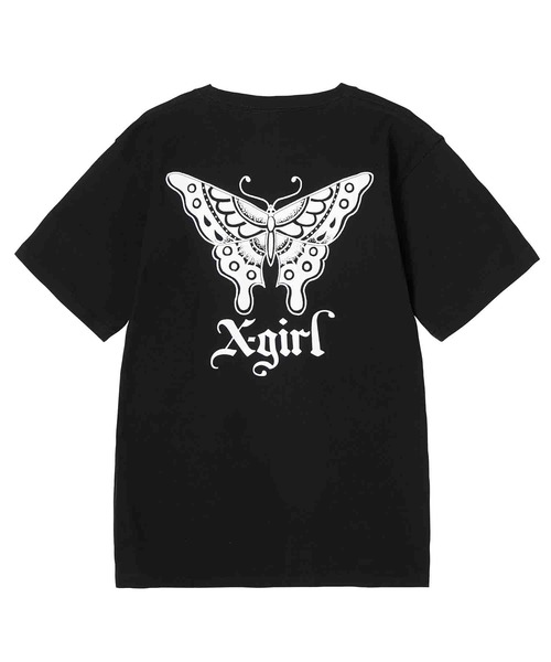 X-girl（エックスガール）の「X-girl × YUSUKE BUTTERFLY S/S TEE（Tシャツ/カットソー・レディース・ホワイト/ブラック/アッシュグレー・XL/S/L/M）」の13枚目の写真