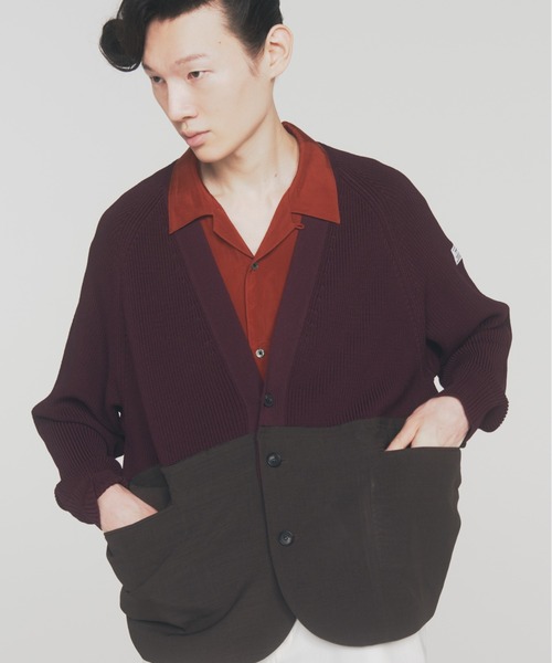 elephantTRIBALfabrics ニットドッキングミリタリーシャツ elephantTRIBALfabrics ニットドッキングミリタリーシャツ