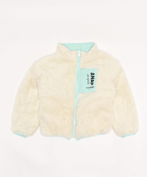 ANAP kids(アナップキッズ)の「リバーシブルボアブルゾン(ブルゾン・キッズ・ブラック/ベージュ/ミント/ラベンダー・110cm/120cm/130cm)」の7枚目の写真