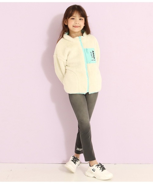 ANAP kids(アナップキッズ)の「リバーシブルボアブルゾン(ブルゾン・キッズ・ブラック/ベージュ/ミント/ラベンダー・110cm/120cm/130cm)」の21枚目の写真