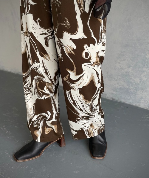 パロマウール マーブル柄 パンツ 総柄 オシャレ S~Mサイズ 人気 美品 rp60631_2.jpg
