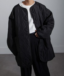 NILWAY | ひょうたんキルトライナー/ノーカラーキルティングジャケット/ノーカラーブルゾン/中綿インナーダウンジャケット(ノーカラーコート)