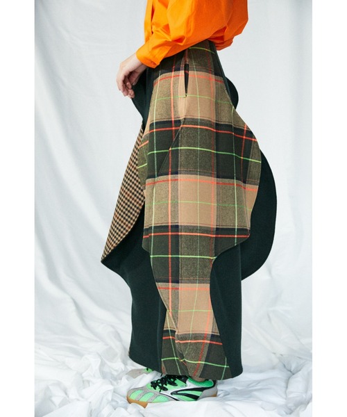 ENFOLD（エンフォルド）の「Melton Check A カーブデザインSKIRT