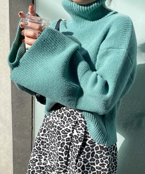 archives（アルシーヴ）の「【Limited item】BELL SLEEVE HIGH NECK KNIT（ニット/セーター・レディース・アイボリー/グレイッシュベージュ/グリーン/ピンク・MEDIUM）」の4枚目の写真