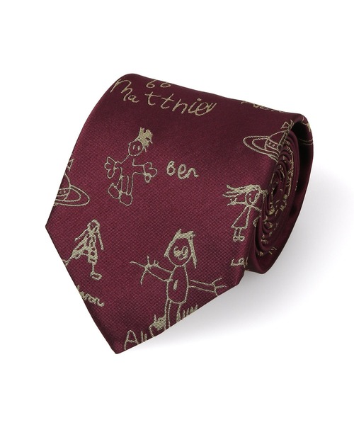Vivienne Westwood MAN(ヴィヴィアンウエストウッドマン)の「“KIDS JACQUARD” ネクタイ【229409 TIE85】(ネクタイ・メンズ・ブラック/ブルー/ナチュラル/ボルドー・FREE)」の4枚目の写真