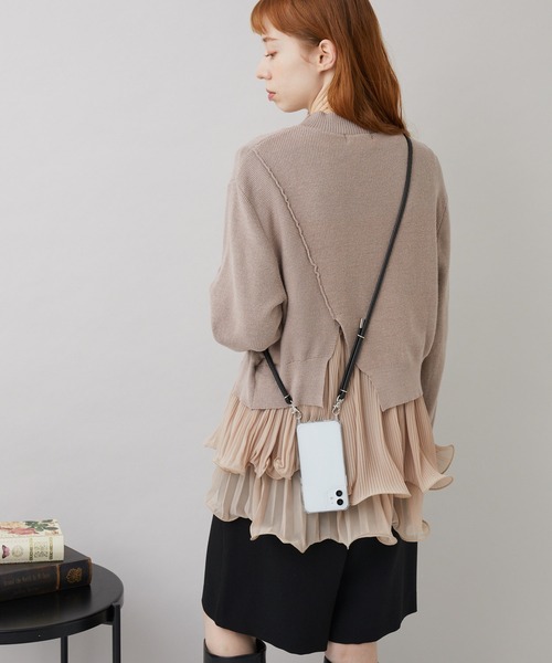 Paradise Picnic（パラダイスピクニック）の「イタリアンレザー　スマホショルダー　ダブルタイプ（スマホグッズ・レディース・グリーン/パープル/ベージュ/ブラック・FREE）」の9枚目の写真