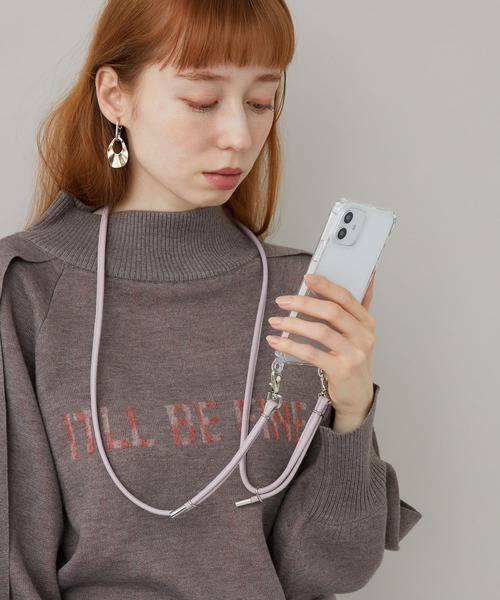 Paradise Picnic（パラダイスピクニック）の「イタリアンレザー　スマホショルダー　ダブルタイプ（スマホグッズ・レディース・グリーン/パープル/ベージュ/ブラック・FREE）」の7枚目の写真