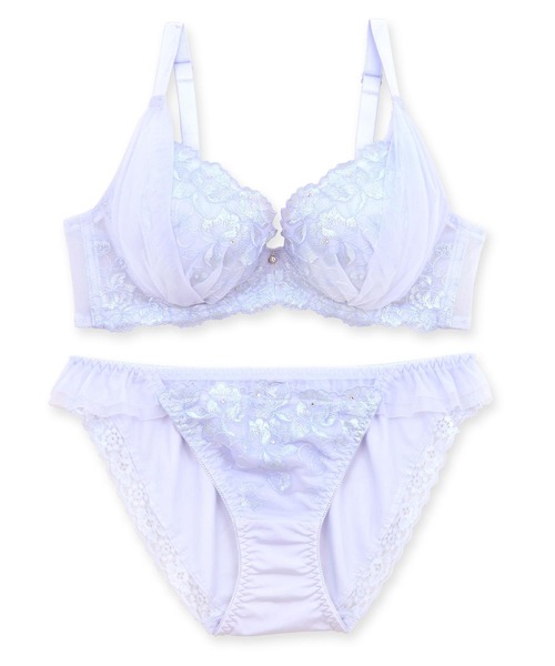 fran de lingerie(フランデランジェリー)の「Pureness ピュアネス ブラ&ショーツセット B65-G80カップ(ブラ&ショーツ・レディース・ブルーパープル/ホワイト/ミント・B65/B70/B75/C65/C70/C75/D65/D70/D75/D80/E65/E70/E75/E80/F65/F70/F75/F80/G65/G70/G75/G80)」の5枚目の写真