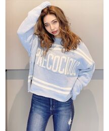 GYDA | PRECOCIOUSラインボーダー モールニットトップス(ニット/セーター)