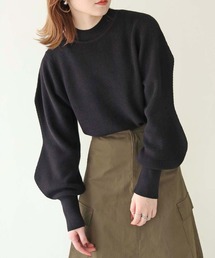 HER CLOSET | 【shemoshelly】綿混畦編みデザインボリュームスリーブプルオーバー(ニット/セーター)