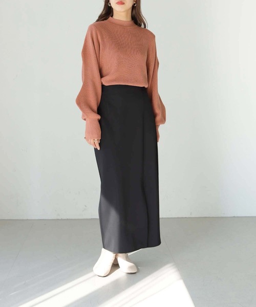 HER CLOSET（ハークローゼット）の「【shemoshelly】綿混畦編みデザインボリュームスリーブプルオーバー（ニット/セーター・レディース・テラコッタ/ライトグリーン/ブラック/ライトブルー/アイボリー・M）」の10枚目の写真