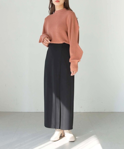 HER CLOSET（ハークローゼット）の「【shemoshelly】綿混畦編みデザインボリュームスリーブプルオーバー（ニット/セーター・レディース・テラコッタ/ライトグリーン/ブラック/ライトブルー/アイボリー・M）」の11枚目の写真