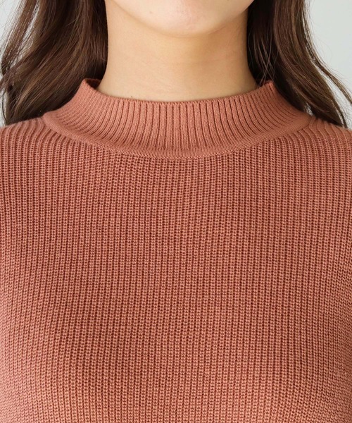 HER CLOSET（ハークローゼット）の「【shemoshelly】綿混畦編みデザインボリュームスリーブプルオーバー（ニット/セーター・レディース・テラコッタ/ライトグリーン/ブラック/ライトブルー/アイボリー・M）」の12枚目の写真