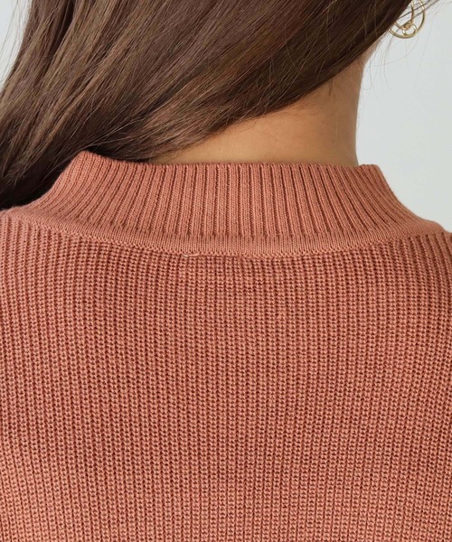 HER CLOSET（ハークローゼット）の「【shemoshelly】綿混畦編みデザインボリュームスリーブプルオーバー（ニット/セーター・レディース・テラコッタ/ライトグリーン/ブラック/ライトブルー/アイボリー・M）」の13枚目の写真