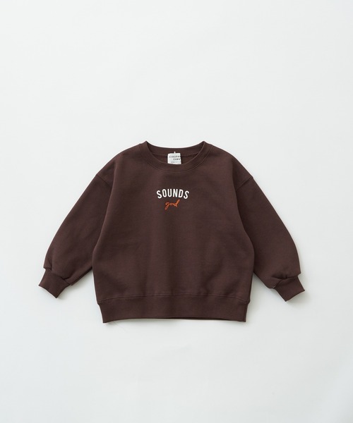 CIAOPANIC TYPY（チャオパニックティピー）の「【KIDS】【裏起毛】ワンポイント刺繍＆ロゴプリントスウェットプルオーバー（スウェット・キッズ・チャコールグレー/アイボリー/ブラウン/パープル・S/M/L/XL/XXL）」の13枚目の写真
