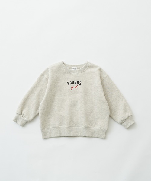 CIAOPANIC TYPY（チャオパニックティピー）の「【KIDS】【裏起毛】ワンポイント刺繍＆ロゴプリントスウェットプルオーバー（スウェット・キッズ・チャコールグレー/アイボリー/ブラウン/パープル・S/M/L/XL/XXL）」の15枚目の写真