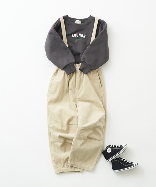 CIAOPANIC TYPY（チャオパニックティピー）の「【KIDS】【裏起毛】ワンポイント刺繍＆ロゴプリントスウェットプルオーバー（スウェット・キッズ・チャコールグレー/アイボリー/ブラウン/パープル・S/M/L/XL/XXL）」の7枚目の写真