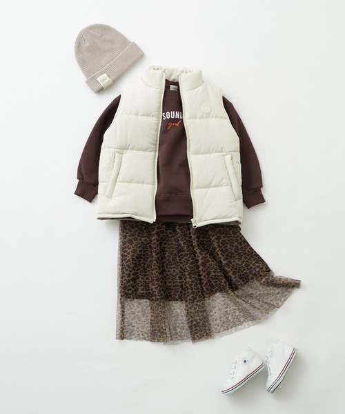 CIAOPANIC TYPY（チャオパニックティピー）の「【KIDS】【裏起毛】ワンポイント刺繍＆ロゴプリントスウェットプルオーバー（スウェット・キッズ・チャコールグレー/アイボリー/ブラウン/パープル・S/M/L/XL/XXL）」の8枚目の写真