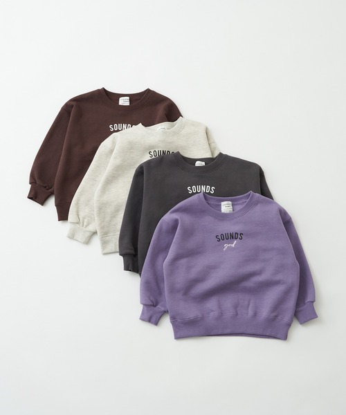 CIAOPANIC TYPY（チャオパニックティピー）の「【KIDS】【裏起毛】ワンポイント刺繍＆ロゴプリントスウェットプルオーバー（スウェット・キッズ・チャコールグレー/アイボリー/ブラウン/パープル・S/M/L/XL/XXL）」の10枚目の写真