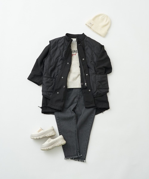 CIAOPANIC TYPY（チャオパニックティピー）の「【KIDS】【裏起毛】ワンポイント刺繍＆ロゴプリントスウェットプルオーバー（スウェット・キッズ・チャコールグレー/アイボリー/ブラウン/パープル・S/M/L/XL/XXL）」の6枚目の写真