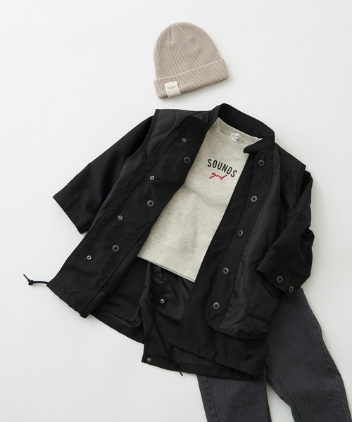 CIAOPANIC TYPY（チャオパニックティピー）の「【KIDS】【裏起毛】ワンポイント刺繍＆ロゴプリントスウェットプルオーバー（スウェット・キッズ・チャコールグレー/アイボリー/ブラウン/パープル・S/M/L/XL/XXL）」の5枚目の写真