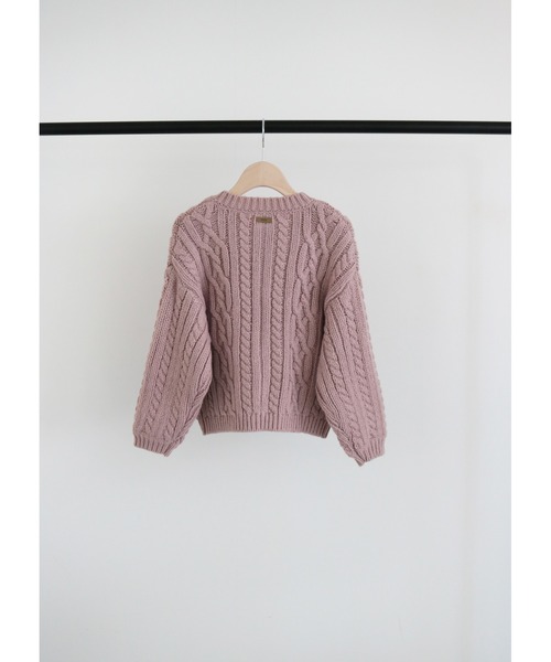 ooju（オージュ）の「【ooju】ケーブルニットカーディガン（ニット/セーター・キッズ・ベージュ/ピンク/アイボリー・1/2/3/4）」の15枚目の写真